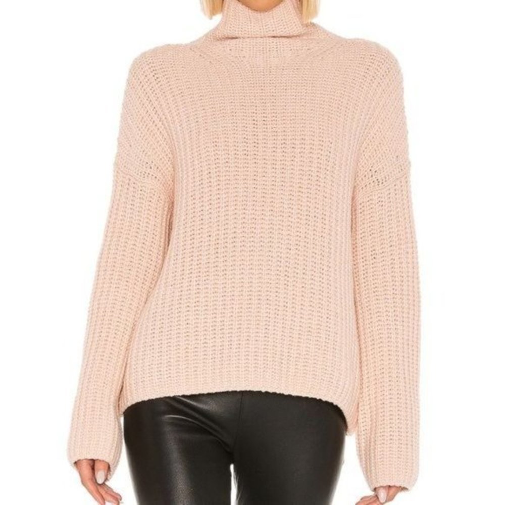 Vince Lofty Rib Knit Drop Sleeve Wool & Cashmere Blend Chunky Turtleneck Sweater - Picture 6 of 16